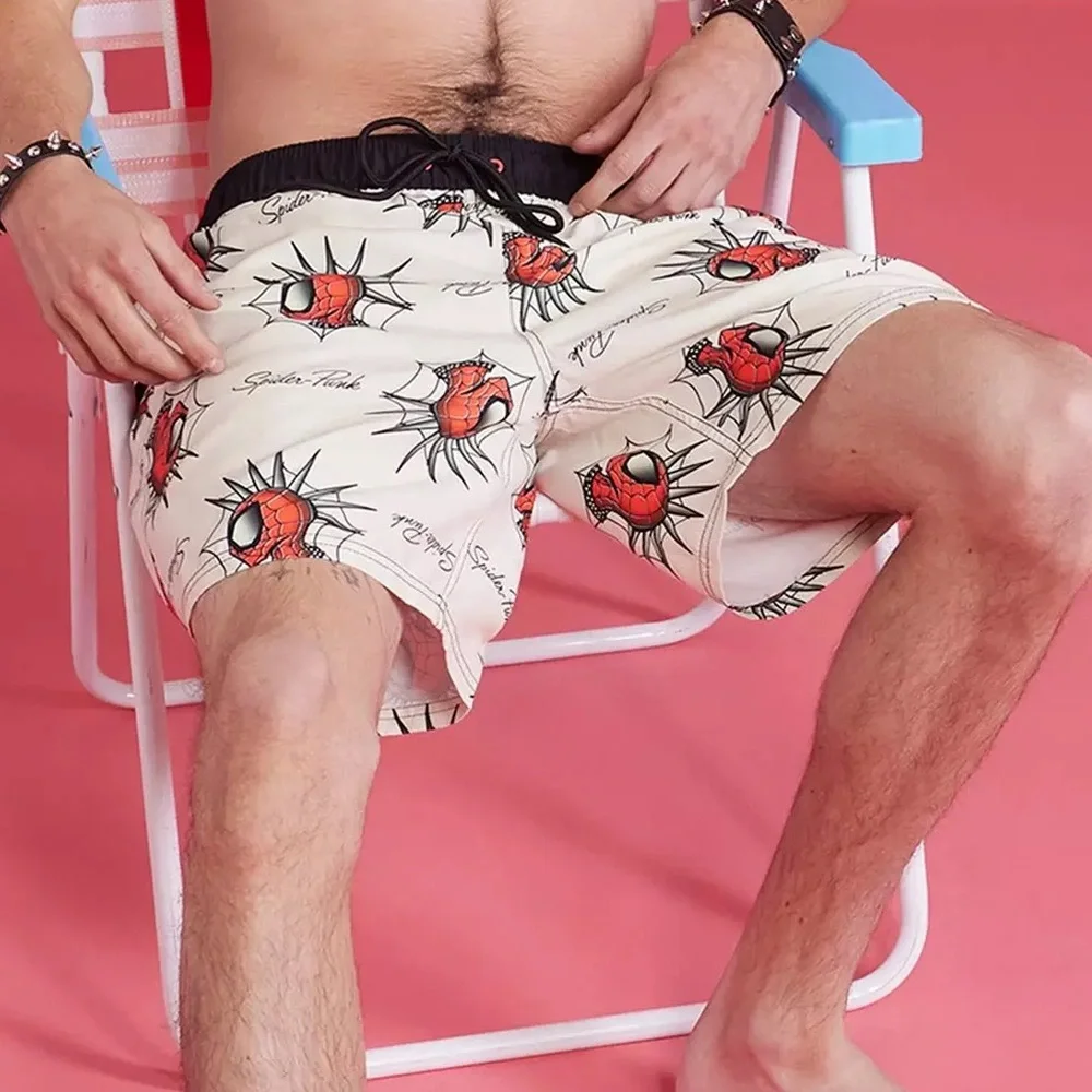 Marvel‎ Spider-Man: Across The Spider-Verse Spider-Punk Swim Trunks Hot Topic